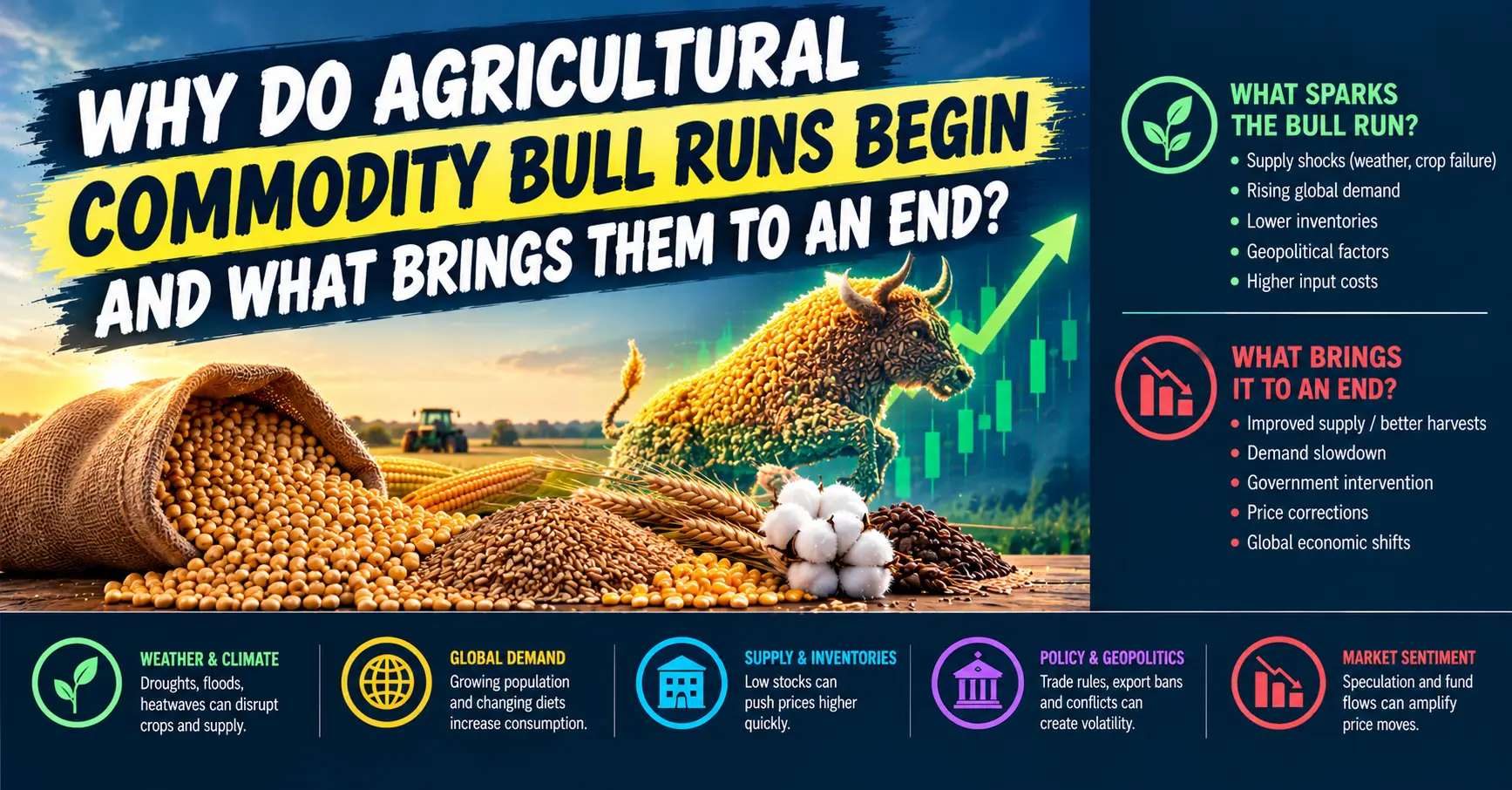 Why Do Agricultural Commodity Bull Runs Begin and What Brings Them to an End?